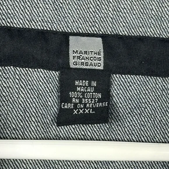 Vintage Marithe Francois Girbaud Jean Jacket Blue‎ Denim Mens 3XL Full Zip Y2K